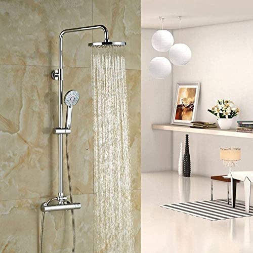 ZHAOHUAN Duschsystem Duschset 20 3 cm Duschset Thermostat mit Handbrause Duscharmatur verchromt Wandmontage von ZHAOHUAN