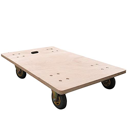 Transportroller Möbelroller ZHAOHUI Möbelhund Roller Rollbrett Hölzern Tragbar Handwagen Mehrzweck 3 Zoll Gummirad, 7 Größen (Color : Beige, Size : 60x45 cm) von ZHAOHUI-Kistenroller