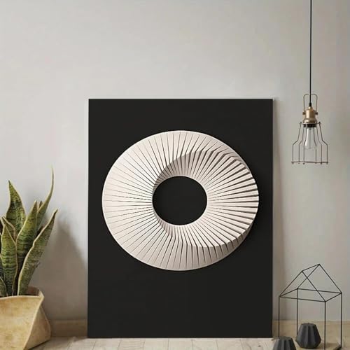 ZHAOLIN Moderne minimalistische Wandkunst, schwarz-weiß, abstrakt, 3D, rund, HD-Leinwanddruck, Poster, Dekoration für Zuhause, Wohnzimmer, Flur, 60 x 80 cm, rahmenlos ZHAOLIN Moderne minimalistische Wandkunst, schwarz-weiß, abstrakt, 3D, rund, HD-Leinwanddruck, Poster, Dekoration für Zuhause, Wohnzimmer, Flur, 60 x 80 cm, rahmenlos von ZHAOLIN