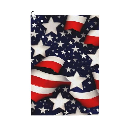 ZHAOLQ Golf-Handtuch, Motiv: amerikanische Flagge, Sterne, Streifen, schnelltrocknend, Schweiß-Handtücher, Outdoor, Sport, Yoga, Strand, Fitnessstudio, Reisen, Herren und Damen ZHAOLQ Golf-Handtuch, Motiv: amerikanische Flagge, Sterne, Streifen, schnelltrocknend, Schweiß-Handtücher, Outdoor, Sport, Yoga, Strand, Fitnessstudio, Reisen, Herren und Damen von ZHAOLQ