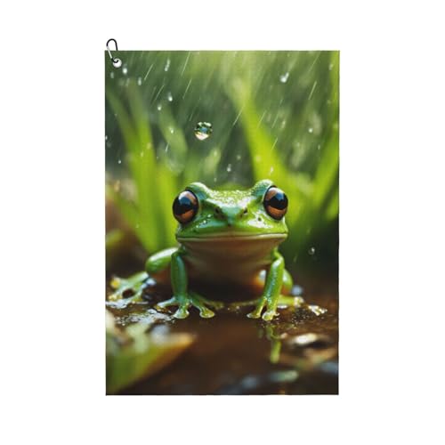 ZHAOLQ Golf-Handtuch mit Frosch- und Regendruck, schnell trocknend, Schweißhandtücher, Outdoor, Sport, Yoga, Strand, Fitnessstudio, Reisen, Herren und Damen ZHAOLQ Golf-Handtuch mit Frosch- und Regendruck, schnell trocknend, Schweißhandtücher, Outdoor, Sport, Yoga, Strand, Fitnessstudio, Reisen, Herren und Damen von ZHAOLQ