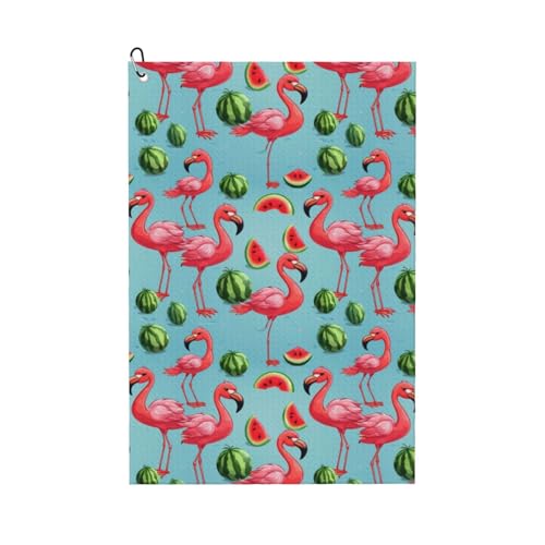ZHAOLQ Golf-Handtuch mit rotem Flamingo- und Wassermelonen-Druck, schnell trocknend, Schweißhandtücher, Outdoor-Sport, Yoga, Strand, Fitnessstudio, Reisen, Herren und Damen ZHAOLQ Golf-Handtuch mit rotem Flamingo- und Wassermelonen-Druck, schnell trocknend, Schweißhandtücher, Outdoor-Sport, Yoga, Strand, Fitnessstudio, Reisen, Herren und Damen von ZHAOLQ