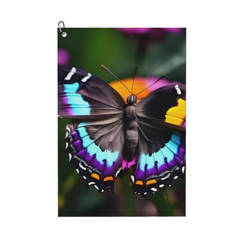 ZHAOLQ Schönes buntes Golfhandtuch mit Schmetterlings-Aufdruck, schnell trocknend, Schweißhandtücher, Outdoor, Sport, Yoga, Strand, Fitnessstudio, Reisen, Herren und Damen ZHAOLQ Schönes buntes Golfhandtuch mit Schmetterlings-Aufdruck, schnell trocknend, Schweißhandtücher, Outdoor, Sport, Yoga, Strand, Fitnessstudio, Reisen, Herren und Damen von ZHAOLQ