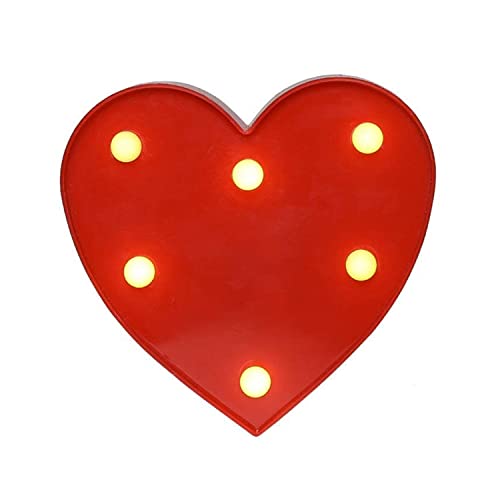 ZHAOMIMI LED Aufleuchten Nummer, Dekorativ Lampe Schild für Nachtlicht, Hochzeit, Geburtstag, Party, Weihnachten, Hausbar, Dekoration (Heart) von ZHAOMIMI