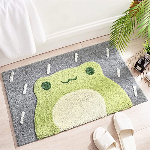 ZHAOMIMI Badteppiche 45x65 cm, rutschfeste Wasserabsorbierenden, Weichen Mikrofasern Badematte Frosch Muster für Wohnzimmer Schlafzimmer Badezimmer von ZHAOMIMI