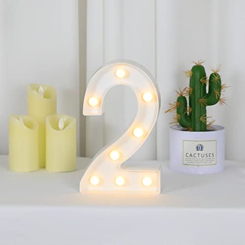 ZHAOMIMI LED Aufleuchten Nummer, Dekorativ Lampe Schild für Nachtlicht, Hochzeit, Geburtstag, Party, Weihnachten, Hausbar, Dekoration (2) von ZHAOMIMI