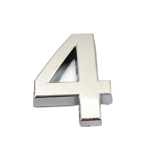 Hausnummer 0123456789 Türnummer Modernes Schild Hausnummer Hoteltür Adresse Ziffern Aufkleber Schild Kunststoff Silber Farbe(4,7cm) von ZHAOQIN