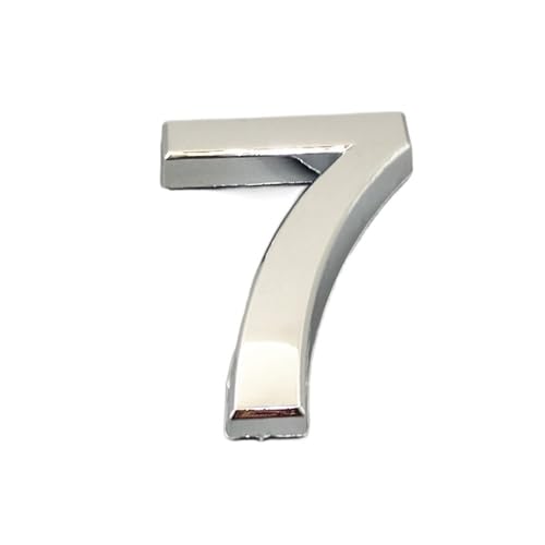 Hausnummer 0123456789 Türnummer Modernes Schild Hausnummer Hoteltür Adresse Ziffern Aufkleber Schild Kunststoff Silber Farbe(7,7cm) von ZHAOQIN