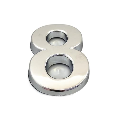 Hausnummer 0123456789 Türnummer Modernes Schild Hausnummer Hoteltür Adresse Ziffern Aufkleber Schild Kunststoff Silber Farbe(8,10cm) von ZHAOQIN