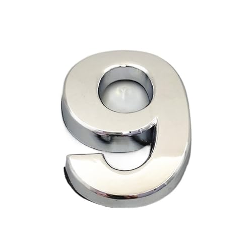 Hausnummer 0123456789 Türnummer Modernes Schild Hausnummer Hoteltür Adresse Ziffern Aufkleber Schild Kunststoff Silber Farbe(9,10cm) von ZHAOQIN