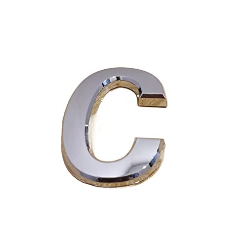 Hausnummer 3,5 cm/5 cm/7 cm/10 cm 0123456789 Moderne Silberplakette Hausnummer Hotel Türnummer Adresse Ziffern Aufkleber Schild Kunststoff(Letter C,10cm) von ZHAOQIN