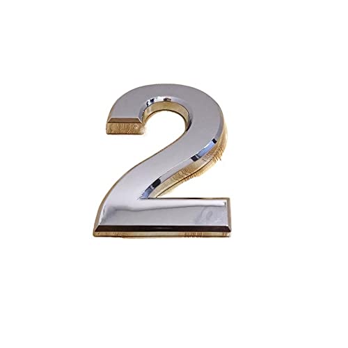 Hausnummer 3,5 cm/5 cm/7 cm/10 cm 0123456789 Moderne Silberplakette Hausnummer Hotel Türnummer Adresse Ziffern Aufkleber Schild Kunststoff(Number 2,5cm) von ZHAOQIN