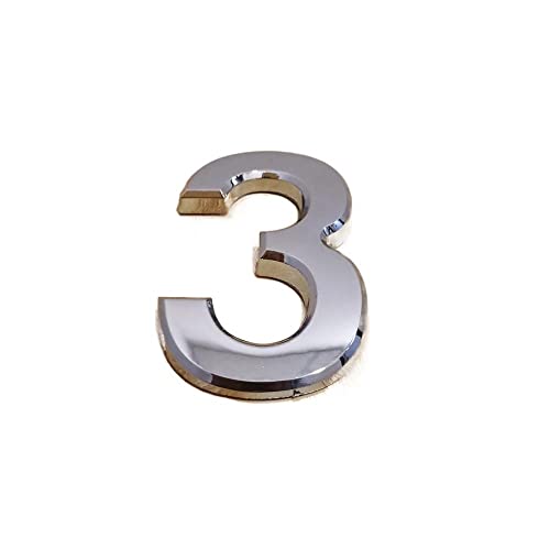 Hausnummer 3,5 cm/5 cm/7 cm/10 cm 0123456789 Moderne Silberplakette Hausnummer Hotel Türnummer Adresse Ziffern Aufkleber Schild Kunststoff(Number 3,10cm) von ZHAOQIN