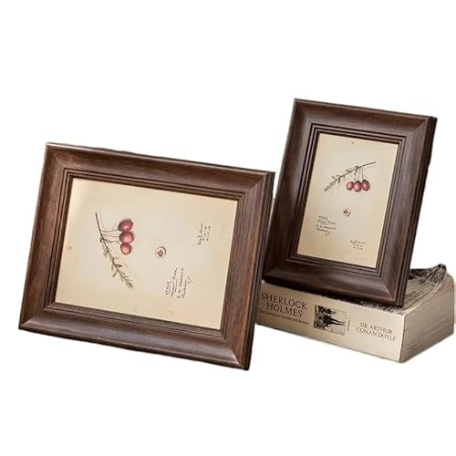 ZHAOQIN Bilderrahmen 1 Stück Vintage-Bilderrahmen-Set im amerikanischen Stil for Wand- oder Tischdekoration – 6 Zoll und 7 Zoll(Brown,7 inch) von ZHAOQIN