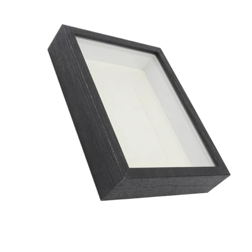 ZHAOQIN Bilderrahmen Boxrahmen Fotorahmen Rustikaler schwebender Bilderrahmen Erinnerungsbox for Andenkenbilder Kunsthandwerk DIY Geschenke(Noir) von ZHAOQIN