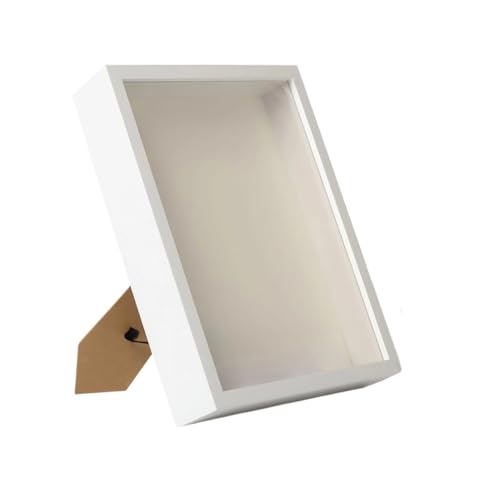 ZHAOQIN Bilderrahmen Boxrahmen Fotorahmen Rustikaler schwebender Bilderrahmen Erinnerungsbox for Andenkenbilder Kunsthandwerk DIY Geschenke(White) von ZHAOQIN