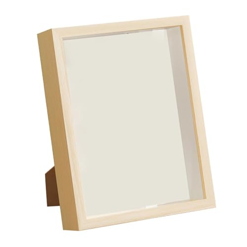 ZHAOQIN Bilderrahmen Fotorahmen Holz DIY Shadow Box Rahmen Getrocknete Blumen Vitrine for Blumen Tickets Dekor Bilderrahmen Tiefer Rahmen(White,7 inch) von ZHAOQIN