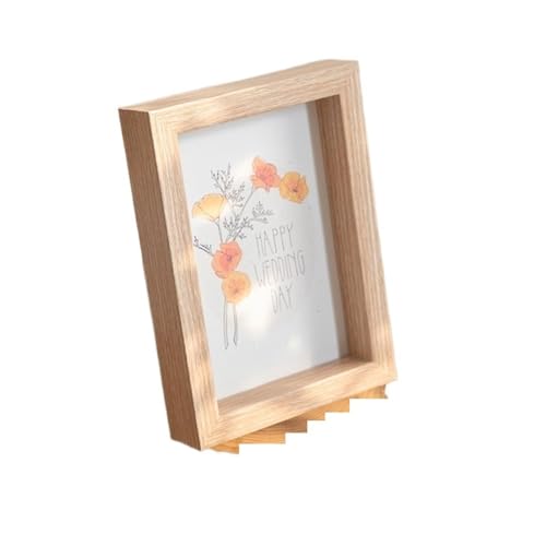 ZHAOQIN Bilderrahmen Hölzerner Bilderrahmen Quadratischer Bilderrahmen Wand Wandbehang Fotohalter Shadow Box Desktop Ornament 5/6/7/8 Zoll(S3 Photo Frame,5in (8.9x12.7cm)) von ZHAOQIN