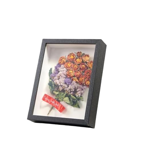ZHAOQIN Bilderrahmen Holz Schattenbox Rahmen Dekorativer rustikaler Tischplatten-Wandbehang Schattenbox for Erinnerungsstücke Kunsthandwerk Medaillen DIY Geschenke Dekor(Noir) von ZHAOQIN