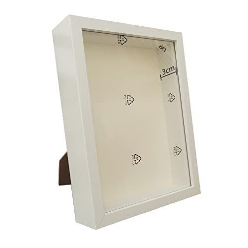 ZHAOQIN Bilderrahmen Shadow Box Frames Bouquet Display Flower Case Tiefe 3 cm Hölzerner Bilderrahmen for Präsentieren von dreidimensionalen Geschenken(White Frame,25X25cm) von ZHAOQIN