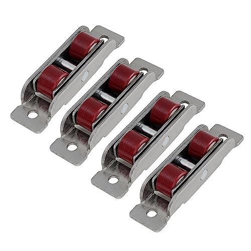 ZHAOQIN Duschkabine Rollen 4 Stück 77/88 Typ flach/konkav Doppelrad Kunststoff Stahl Schiebetüren Fenster Riemenscheibe U-Typ Ultra-Silence-Rad(Flat Wheel 88type) von ZHAOQIN