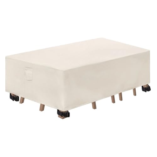 ZHAOQIN GartenmöBel Abdeckung Beige Outdoor-wasserdichte Möbel-Set-Abdeckung, Garten, Regen, Schnee, winddichter Anti-UV-Abdeckung for Sofa, Tisch, Stuhl(230x165x80cm) von ZHAOQIN