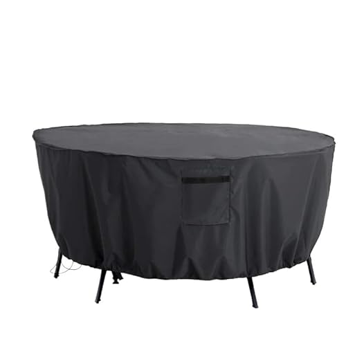 ZHAOQIN GartenmöBel Abdeckung Runde Outdoor-Tischabdeckung, Gartenmöbel-Abdeckung, Stuhl-Set, Staubschutz, wasserdichter Oxford-Schutz, Regen und Schnee(Noir,188x84cm) von ZHAOQIN