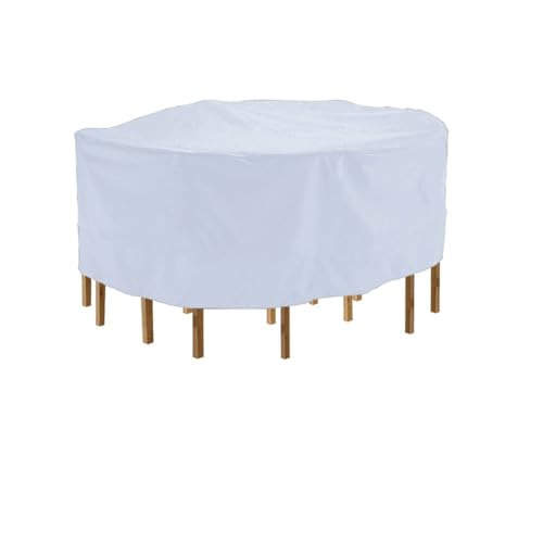 ZHAOQIN GartenmöBel Abdeckung Wasserdichter runder Tisch-Staubschutz aus Oxford-Stoff, Gartenmöbel-Abdeckung, staubdichtes Sofa, Stuhl, Schnee, Regen, Schutzhülle(Silver) von ZHAOQIN