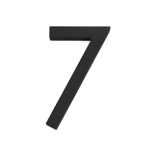 ZHAOQIN Hausnummer 152 mm schwimmende Hausnummern-Straßenschild-Schilder for den Außenbereich, große Schwarze Acryl-Türnummern for Wohnungshof-Briefkasten 0-9(Number 7) von ZHAOQIN