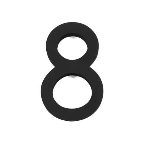 ZHAOQIN Hausnummer 152 mm schwimmende Hausnummern-Straßenschild-Schilder for den Außenbereich, große Schwarze Acryl-Türnummern for Wohnungshof-Briefkasten 0-9(Number 8) von ZHAOQIN