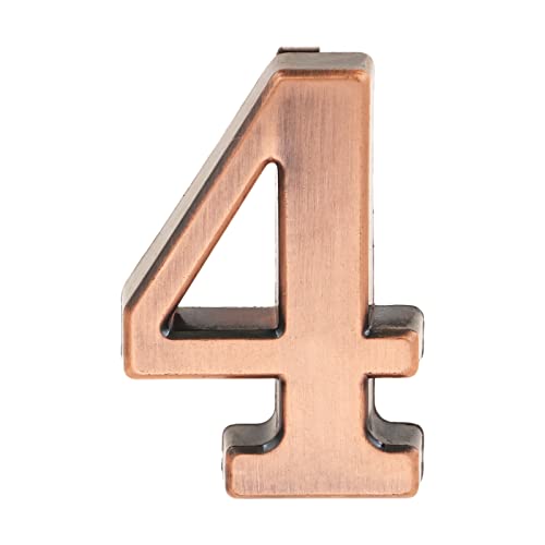 ZHAOQIN Hausnummer 3/4-stellige Hausnummer Türschild Imitat Metallschild Kunststoff Außen Briefkasten Hotel Apartment 0-9 mit Selbstklebendem Aufkleber(4) von ZHAOQIN