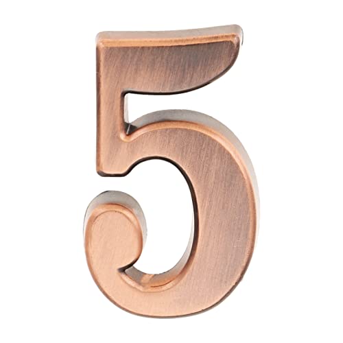 ZHAOQIN Hausnummer 3/4-stellige Hausnummer Türschild Imitat Metallschild Kunststoff Außen Briefkasten Hotel Apartment 0-9 mit Selbstklebendem Aufkleber(5) von ZHAOQIN