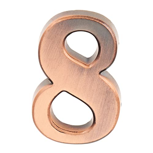 ZHAOQIN Hausnummer 3/4-stellige Hausnummer Türschild Imitat Metallschild Kunststoff Außen Briefkasten Hotel Apartment 0-9 mit Selbstklebendem Aufkleber(8) von ZHAOQIN