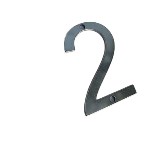 ZHAOQIN Hausnummer 50 mm Edelstahl-Hausnummern mit Schrauben aus Metall, digitales Etikett, Türschild, Türschild, Nummernschilder for Briefkasten-Straßennummern(Number 2) von ZHAOQIN