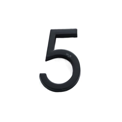 ZHAOQIN Hausnummer 60 mm Selbstklebender Hausnummern-Aufkleber for Wohnungs-Kunststoff-Türschild Haustür-Plakette Nummernschilder Briefkasten-Straßennummern(Number 5) von ZHAOQIN