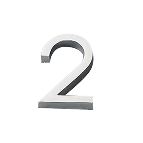 ZHAOQIN Hausnummer Türschild mit Hausnummer, selbstklebend, for den Außenbereich, Hotelzimmernummer, schwarzes Briefkasten-Toilettenschild(Silver 2) von ZHAOQIN