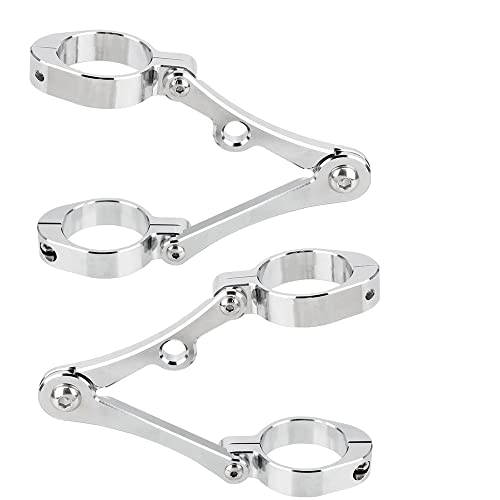 ZHAOQIN Motorrad Scheinwerferhalter 1 Paar Motorrad Scheinwerferhalterung Scheinwerfer Halter Universal Moto Zubehör Gabel Tube Mount Clamp 39mm-41mm Motorrad Scheinwerfer(Silver) von ZHAOQIN