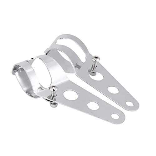 ZHAOQIN Motorrad Scheinwerferhalter Universal Motorrad Scheinwerferhalterung Gabel Ohrhacker Scheinwerferhalter Klemme Einstellbare Motorgabelhalterung 27-36mm 38-48mm Motorrad Scheinwerfer(Silver L) von ZHAOQIN