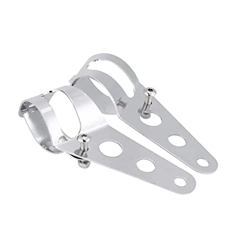 ZHAOQIN Motorrad Scheinwerferhalter Universal Motorrad Scheinwerferhalterung Gabel Ohrhacker Scheinwerferhalter Klemme Einstellbare Motorgabelhalterung 27-36mm 38-48mm Motorrad Scheinwerfer(Silver S) von ZHAOQIN