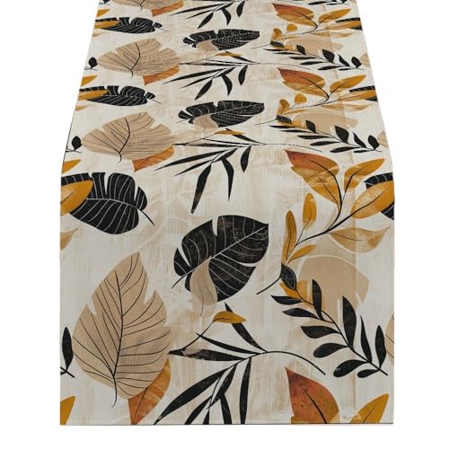 ZHAOQIN Tischläufer Modern Bunte Tischläufer for Esstischdekoration und Zubehör Blätter Läufer Dekor Party Elegante Esszimmerdekorationen Partys(1529(1),150-33cm 59-13inch) von ZHAOQIN