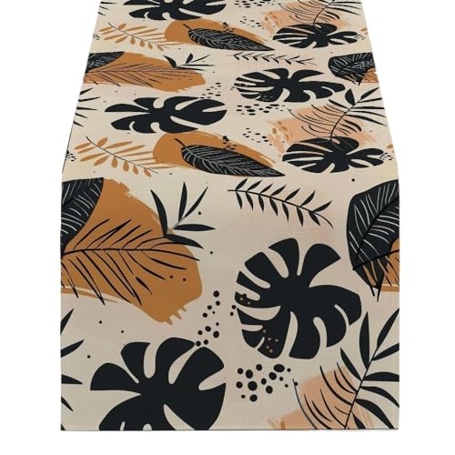 ZHAOQIN Tischläufer Modern Bunte Tischläufer for Esstischdekoration und Zubehör Blätter Läufer Dekor Party Elegante Esszimmerdekorationen Partys(1529(2),180-33cm 70-13inch) von ZHAOQIN