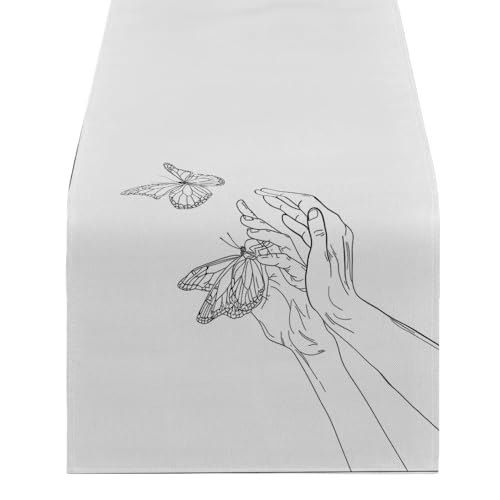 ZHAOQIN Tischläufer Modern Handgefertigte Tischläufer for Partys, Schmetterlings-Tischdekoration und Zubehör, Läufer-Dekor, Party-Esszimmer-Dekoration(1532(4),200-33cm 78-13inch) von ZHAOQIN