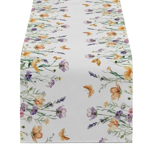 ZHAOQIN Tischläufer Modern Lavendel Esstisch Läufer Dekoration for Esszimmer Schmetterling Esstisch Dekorationen Zubehör & Läufer Dekor Party(1361(1),150-33cm 59-13inch) von ZHAOQIN