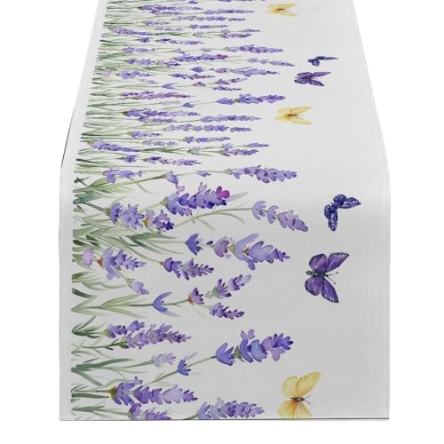 ZHAOQIN Tischläufer Modern Lavendel Esstisch Läufer Dekoration for Esszimmer Schmetterling Esstisch Dekorationen Zubehör & Läufer Dekor Party(1361(3),180-33cm 70-13inch) von ZHAOQIN