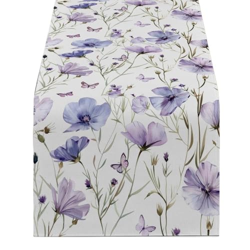 ZHAOQIN Tischläufer Modern Lavendel Esstisch Läufer Dekoration for Esszimmer Schmetterling Esstisch Dekorationen Zubehör & Läufer Dekor Party(1361(4),180-33cm 70-13inch) von ZHAOQIN