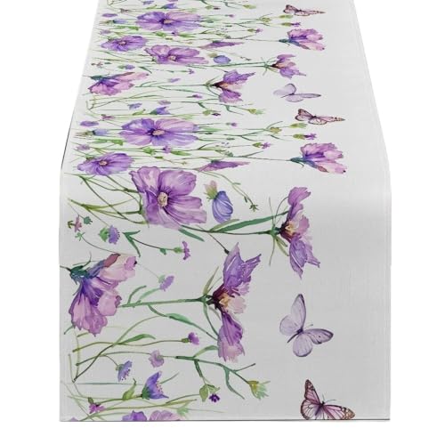 ZHAOQIN Tischläufer Modern Lavendel Esstisch Läufer Dekoration for Esszimmer Schmetterling Esstisch Dekorationen Zubehör & Läufer Dekor Party(1361(5),200-33cm 78-13inch) von ZHAOQIN