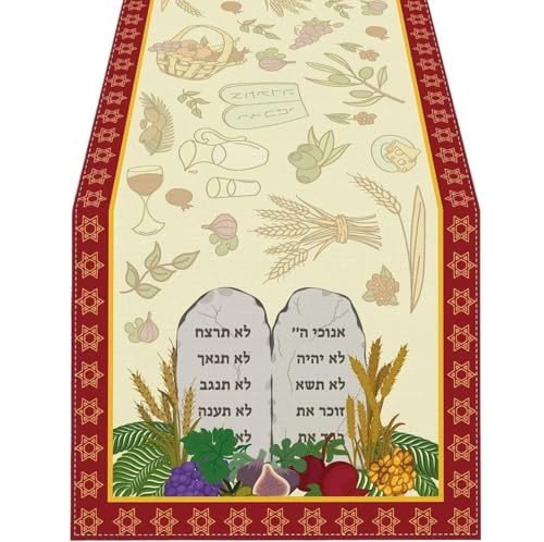 ZHAOQIN Tischläufer Modern Leinen Tischläufer Kranz aus Malz Esstisch Läufer Home Küche Tisch Dekor(200x33cm 78x13inch) von ZHAOQIN