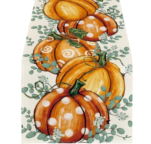 ZHAOQIN Tischläufer Modern Tischläufer, saisonale Herbst-Erntedank-Kommode, Schal, Tischdekoration, Party, Esstischdekoration(05,150x33cm 59x13inch) von ZHAOQIN