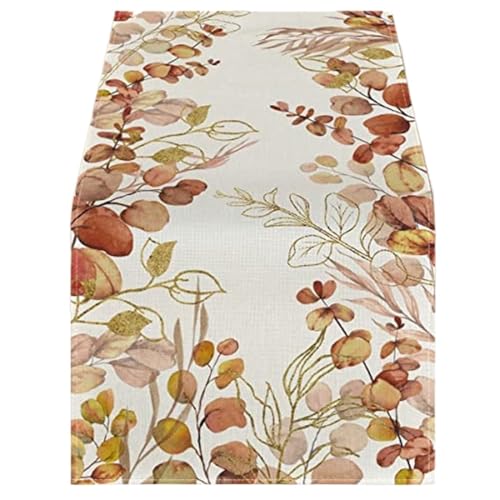 ZHAOQIN Tischläufer Modern Tischläufer aus Leinen mit Blumenmuster, Thanksgiving-Hochzeitstischdekoration for Küchendekor, Home-Party-Tischläufer, Kaffeetischdekoration(E,180x33cm 70x13inch) von ZHAOQIN