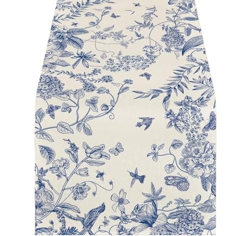 ZHAOQIN Tischläufer Modern Tischläufer im monochromen Stil mit Blumen- und Vogel-Skizzenmotiv, for alle Jahreszeiten, Küchentisch, geeignet als Dekoration for Partys zu Hause(180x33cm70x13inch) von ZHAOQIN